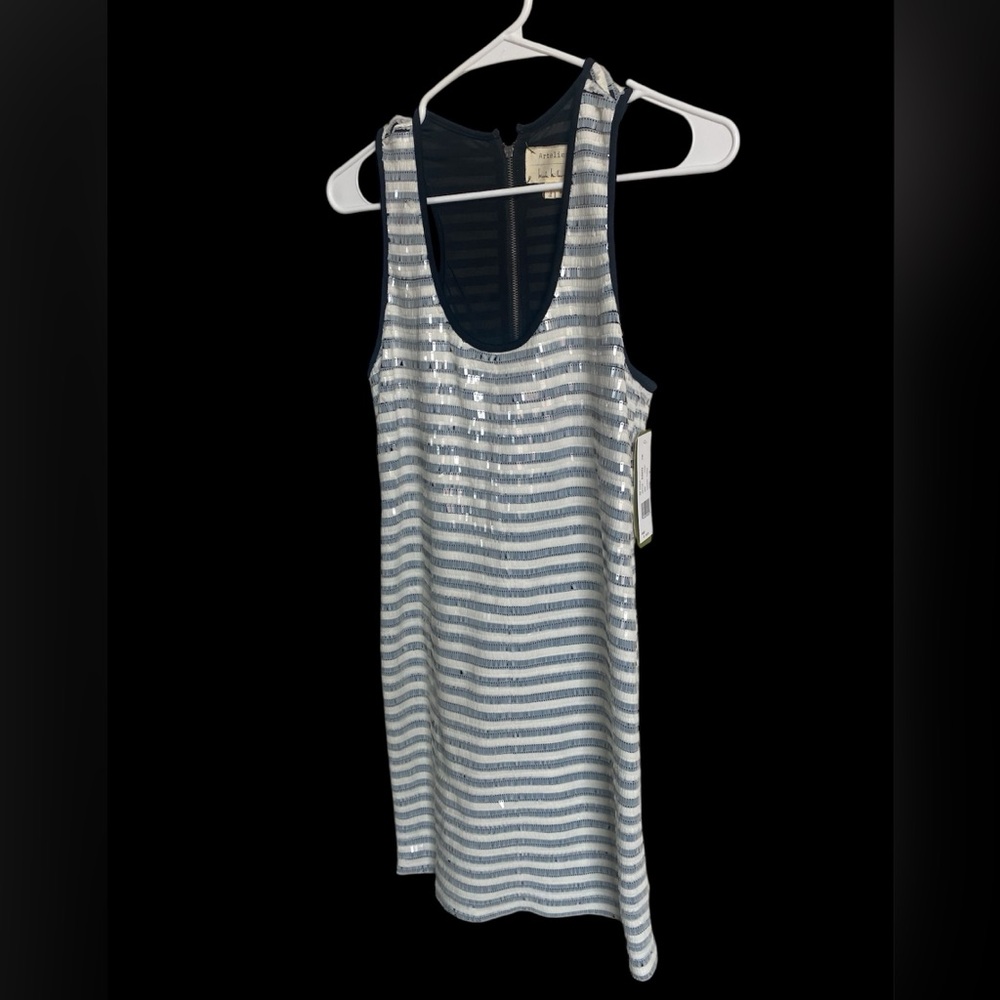 $310 Nicole Miller Artelier Sequin Mini Tank Dress Size M